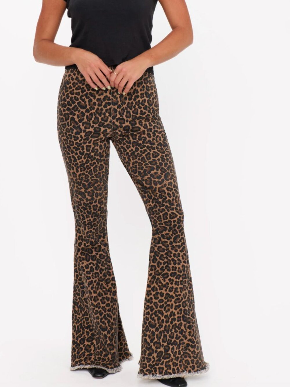 Show Me Your MuMu Leopard Print Wide Leg Jeans - Brown & Black